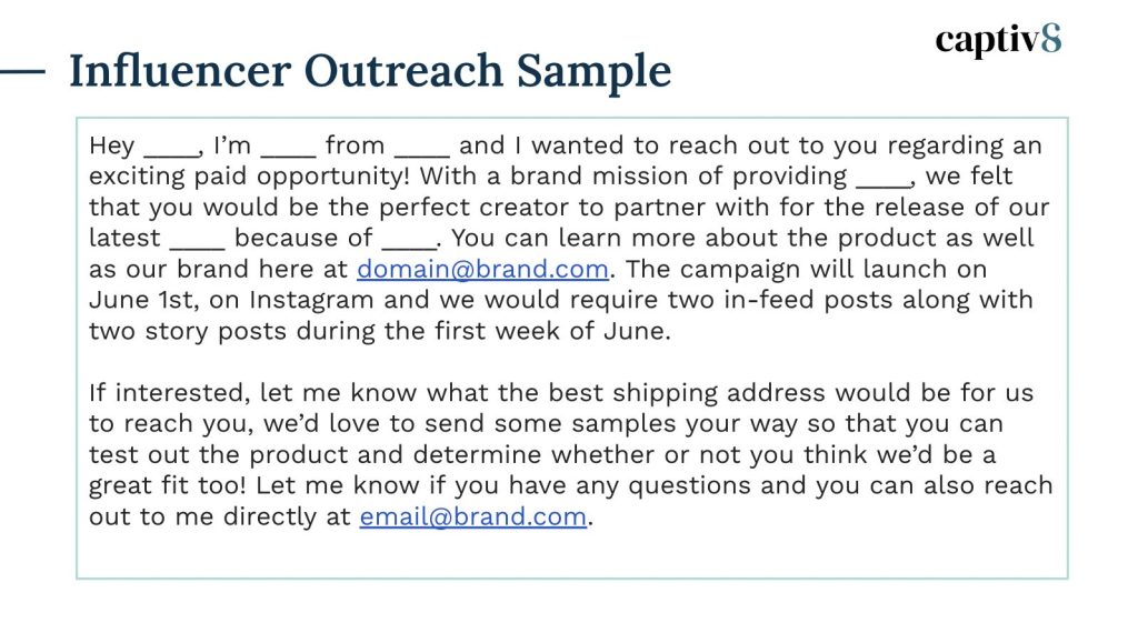 Influencer Outreach Template