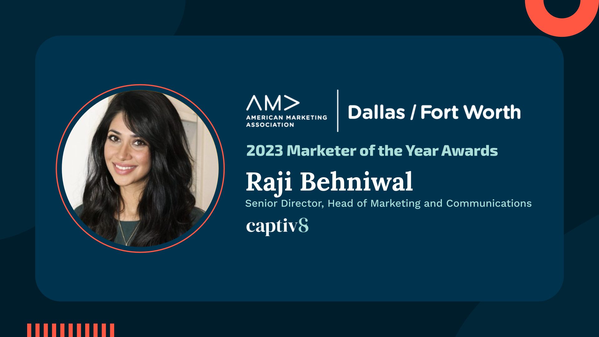 2023 Marketer of the Year Awards Raji Behniwal Senior Director, Head of Marketing and Communications