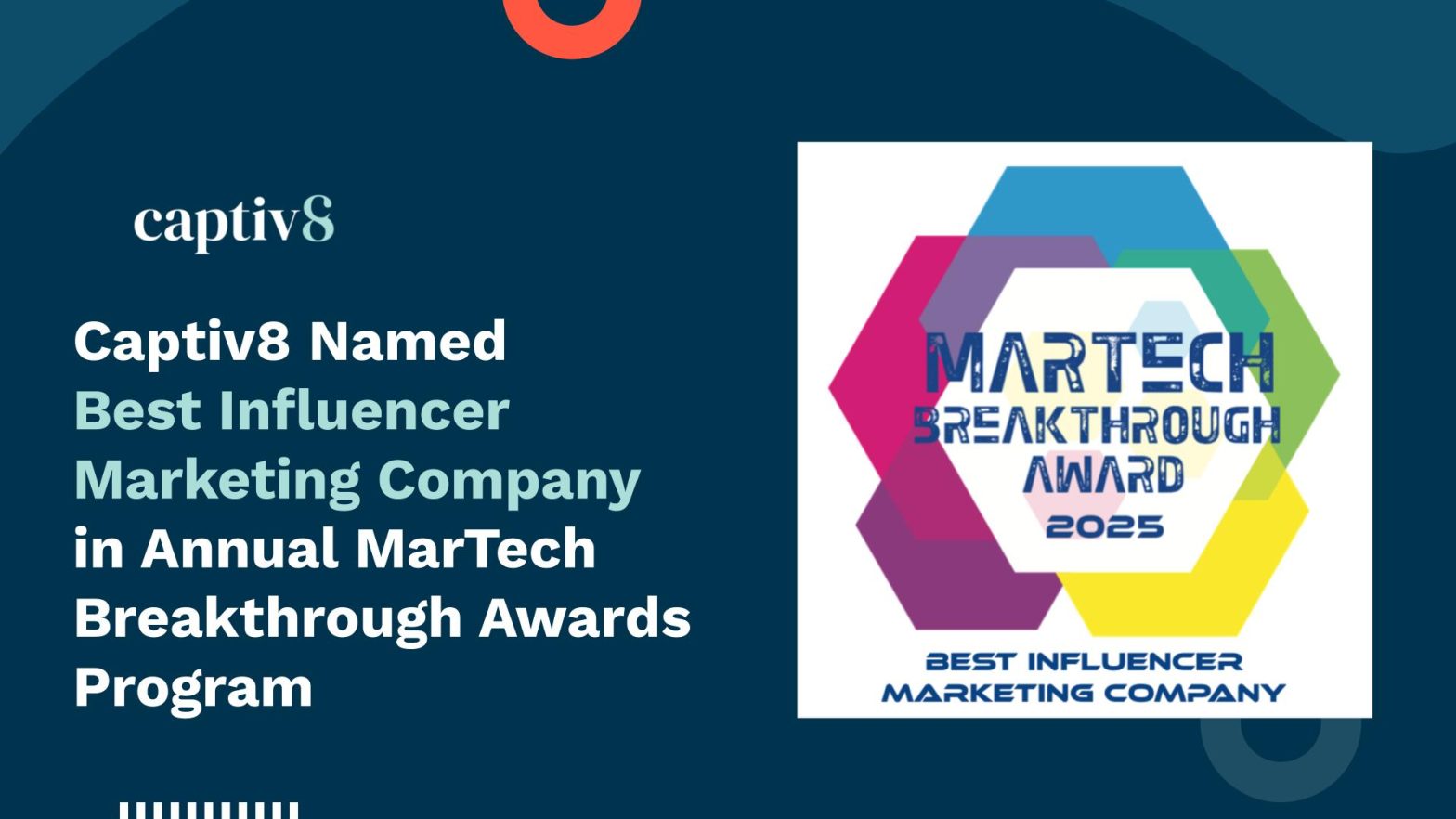 Captiv8 Named “Best Influencer Marketing Company” in 8th Annual MarTech Breakthrough Awards Program