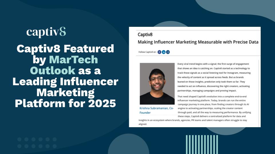 Captiv8 Featured by MarTech Outlook as a Leading Influencer Marketing Platform